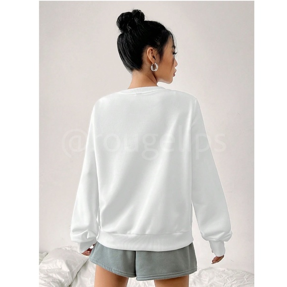 White Sweatshirt Milano Italy Text Letter Graphic Print - Picture 3 of 7